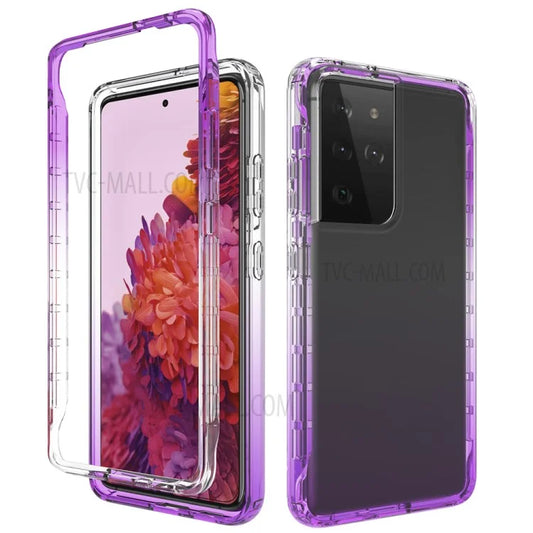 Detachable 2-in-1 Scratch-proof Transparent Gradient Color Clear TPU + PC Shell for Samsung Galaxy S21 Ultra 5G