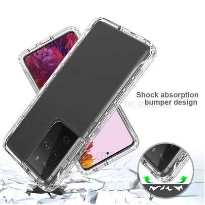 Detachable 2-in-1 Scratch-proof Transparent Gradient Color Clear TPU + PC Shell for Samsung Galaxy S21 Ultra 5G