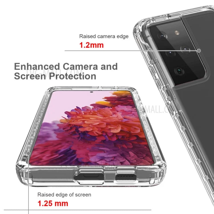 Detachable 2-in-1 Scratch-proof Transparent Gradient Color Clear TPU + PC Shell for Samsung Galaxy S21 Ultra 5G