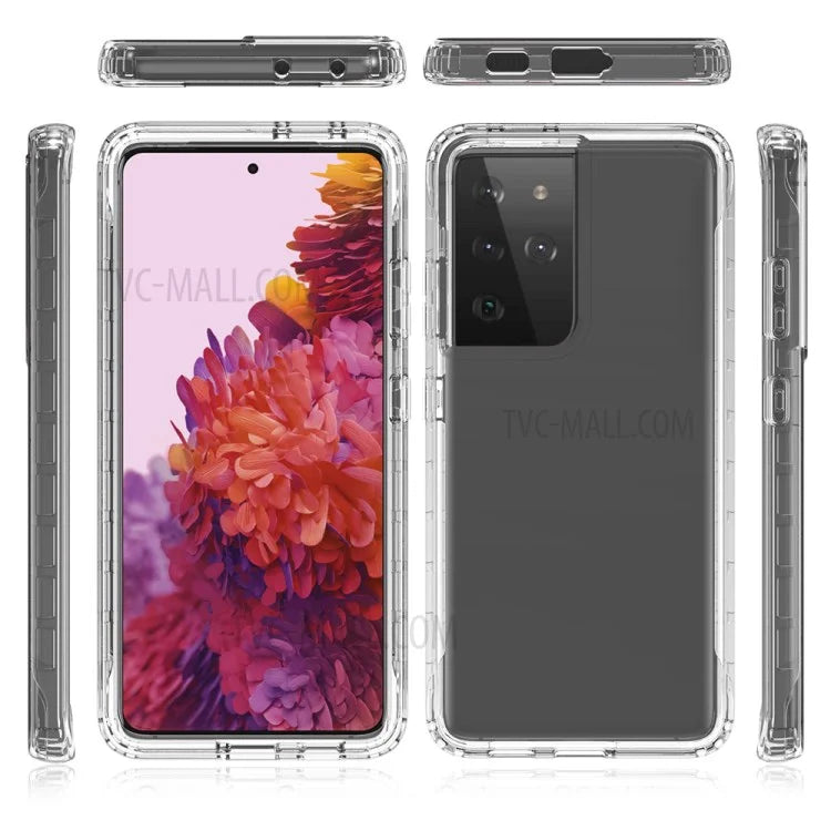 Detachable 2-in-1 Scratch-proof Transparent Gradient Color Clear TPU + PC Shell for Samsung Galaxy S21 Ultra 5G