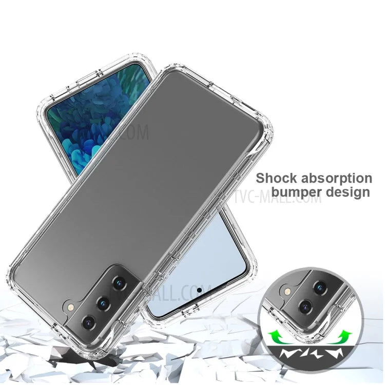 Detachable 2-in-1 Transparent Gradient Color Clear TPU + PC Shell for Samsung Galaxy S21 5G/4G