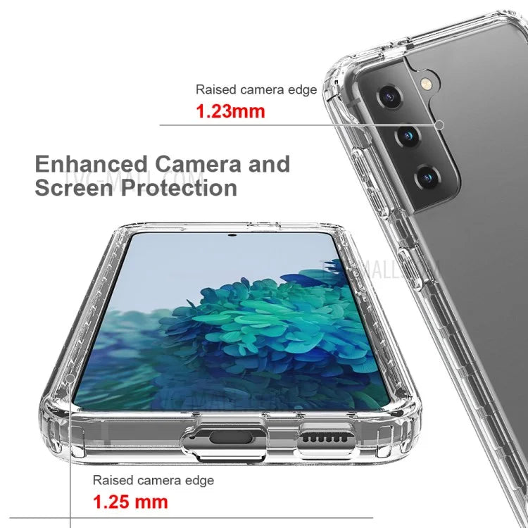 Detachable 2-in-1 Transparent Gradient Color Clear TPU + PC Shell for Samsung Galaxy S21 5G/4G