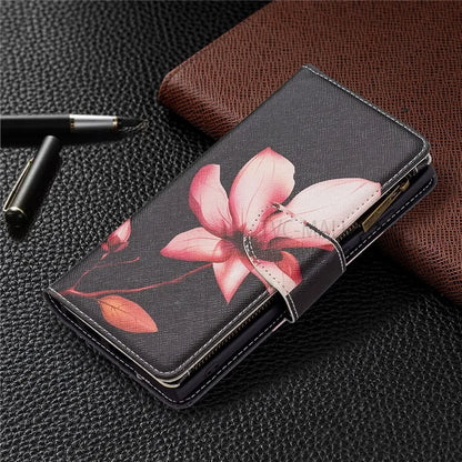 BF03 Pattern Printing PU Leather Magnetic Zipper Pocket Case Stand Flip Wallet Phone Cover with Strap for Samsung Galaxy S22 Ultra 5G