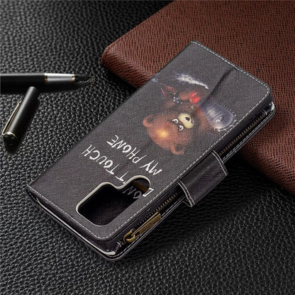 BF03 Pattern Printing PU Leather Magnetic Zipper Pocket Case Stand Flip Wallet Phone Cover with Strap for Samsung Galaxy S22 Ultra 5G