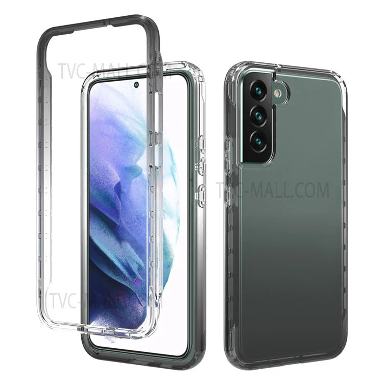 For Samsung Galaxy S22+ 5G TPU + PC Anti-drop Mobile Phone Case Detachable 2-in-1 Design Clear Gradient Color Phone Shell
