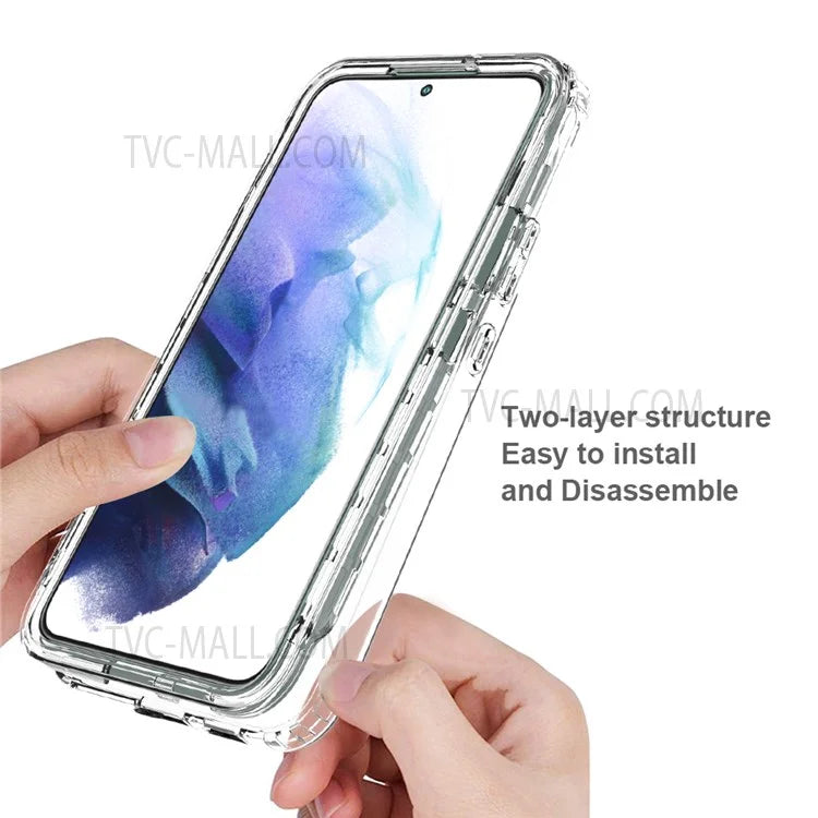 For Samsung Galaxy S22+ 5G TPU + PC Anti-drop Mobile Phone Case Detachable 2-in-1 Design Clear Gradient Color Phone Shell