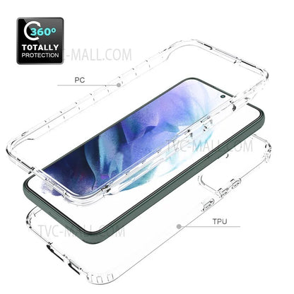 For Samsung Galaxy S22+ 5G TPU + PC Anti-drop Mobile Phone Case Detachable 2-in-1 Design Clear Gradient Color Phone Shell