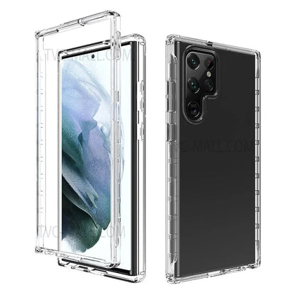 For Samsung Galaxy S22 Ultra 5G TPU + PC Anti-scratch Cell Phone Case Detachable 2-in-1 Design Clear Gradient Color Cover