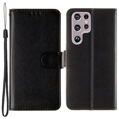 Solid Color Shockproof Magnetic Closure Flip Leather Protective Wallet Shell Stand Case for Samsung Galaxy S22 Ultra 5G