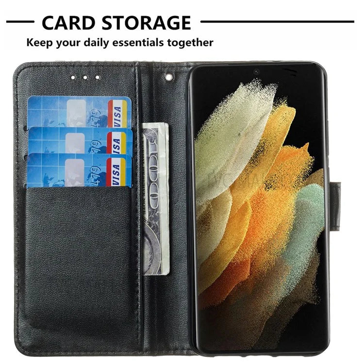 Solid Color Shockproof Magnetic Closure Flip Leather Protective Wallet Shell Stand Case for Samsung Galaxy S22 Ultra 5G