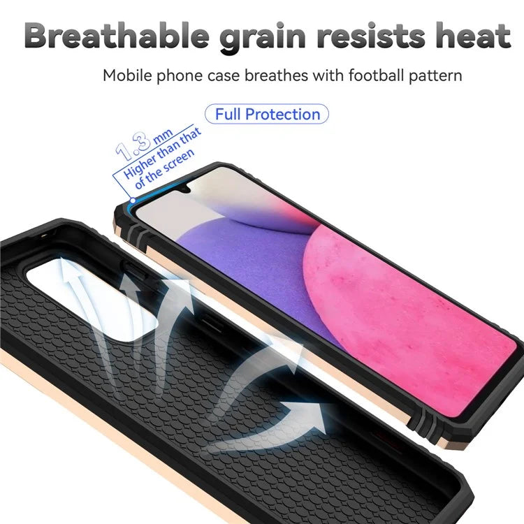 For Samsung Galaxy A33 5G Case Slide Camera Lid PC + TPU Phone Cover with Ring Kickstand