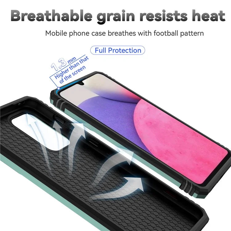 For Samsung Galaxy A33 5G Case Slide Camera Lid PC + TPU Phone Cover with Ring Kickstand