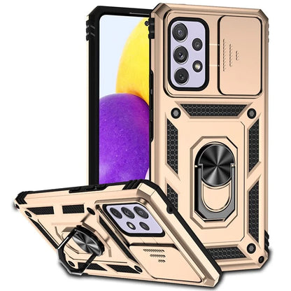 For Samsung Galaxy A53 5G Case Slide Camera Protection Ring Kickstand PC+TPU Phone Cover