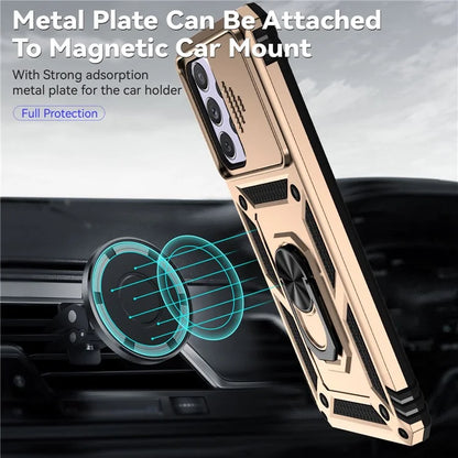 For Samsung Galaxy A53 5G Case Slide Camera Protection Ring Kickstand PC+TPU Phone Cover