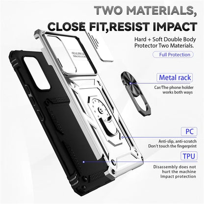 For Samsung Galaxy A53 5G Case Slide Camera Protection Ring Kickstand PC+TPU Phone Cover