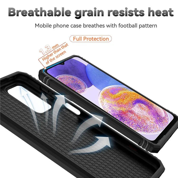 For Samsung Galaxy A23 4G / 5G Slide Camera Protector Phone Case Rotary Ring Kickstand PC + TPU Shell