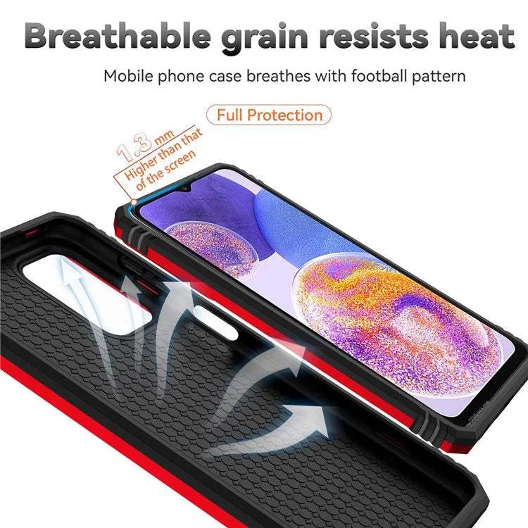 For Samsung Galaxy A23 4G / 5G Slide Camera Protector Phone Case Rotary Ring Kickstand PC + TPU Shell