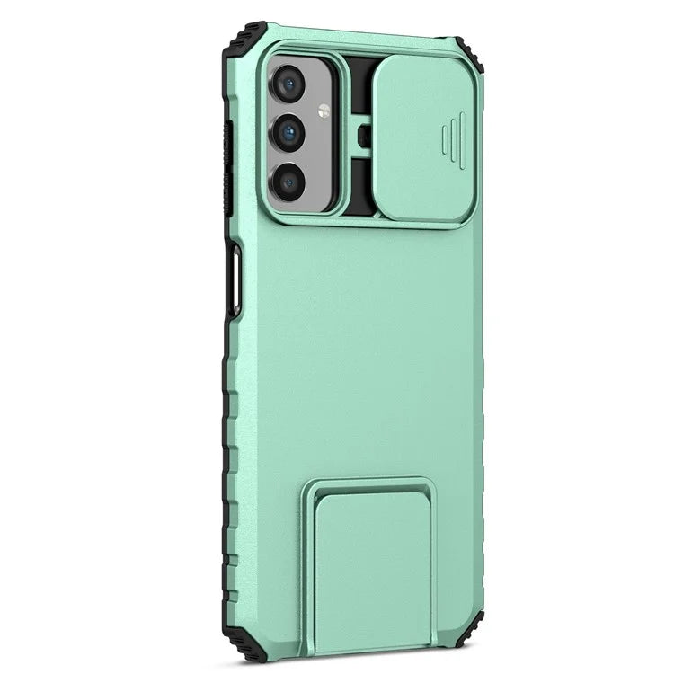 For Samsung Galaxy A13 5G Hands-free Kickstand Phone Case Shockproof Anti-scratch PC + TPU Shell with Sliding Camera Protection