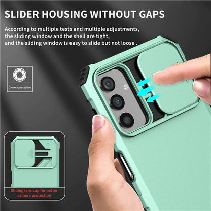 For Samsung Galaxy A13 5G Hands-free Kickstand Phone Case Shockproof Anti-scratch PC + TPU Shell with Sliding Camera Protection