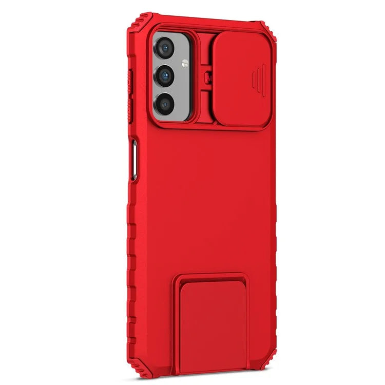 For Samsung Galaxy A13 5G Hands-free Kickstand Phone Case Shockproof Anti-scratch PC + TPU Shell with Sliding Camera Protection