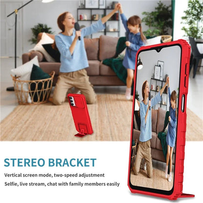 For Samsung Galaxy A13 5G Hands-free Kickstand Phone Case Shockproof Anti-scratch PC + TPU Shell with Sliding Camera Protection