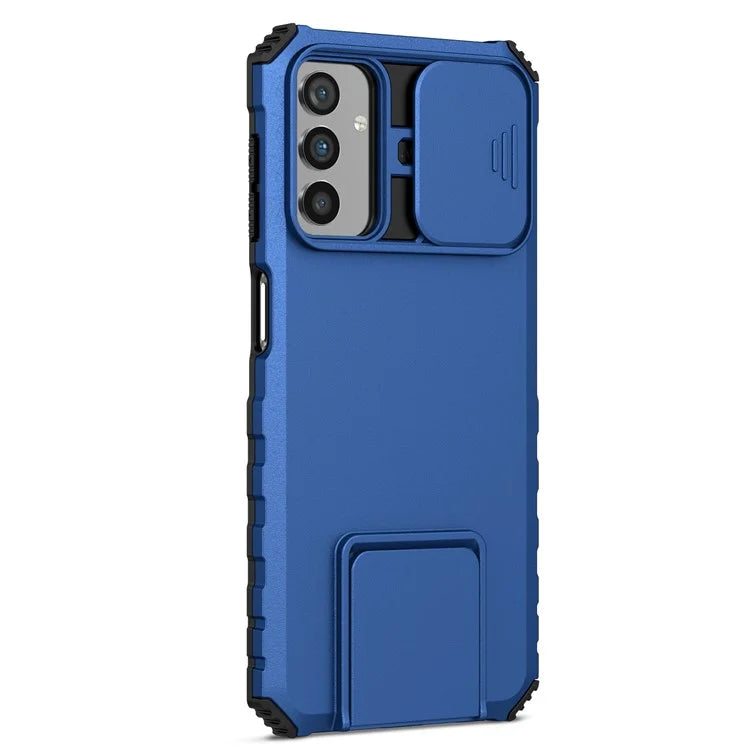 For Samsung Galaxy A13 5G Hands-free Kickstand Phone Case Shockproof Anti-scratch PC + TPU Shell with Sliding Camera Protection