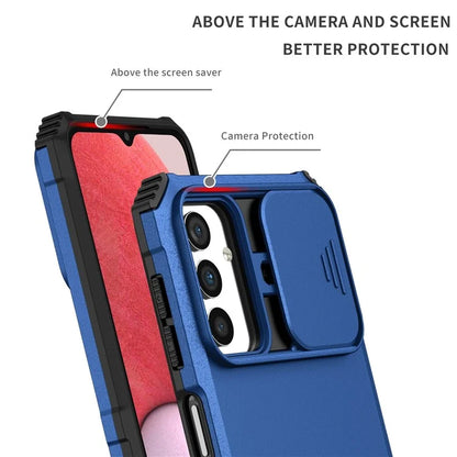 For Samsung Galaxy A13 5G Hands-free Kickstand Phone Case Shockproof Anti-scratch PC + TPU Shell with Sliding Camera Protection