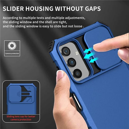 For Samsung Galaxy A13 5G Hands-free Kickstand Phone Case Shockproof Anti-scratch PC + TPU Shell with Sliding Camera Protection