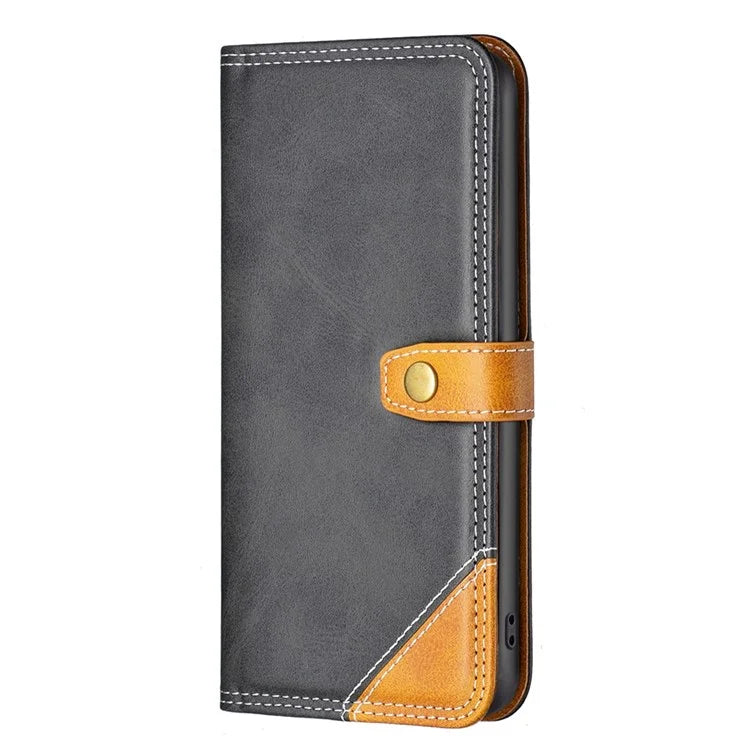 BINFEN COLOR BF Leather Series-8 for Samsung Galaxy S21 FE 5G Anti-scratch Phone Case 12 Style Double Stitching Lines Splicing PU Leather Book Flip Cover Stand