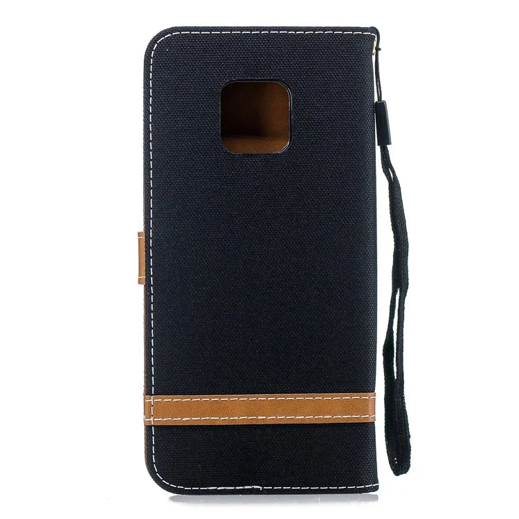 Two-tone Jean Cloth PU Leather Flip Case for Huawei Mate 20 Pro