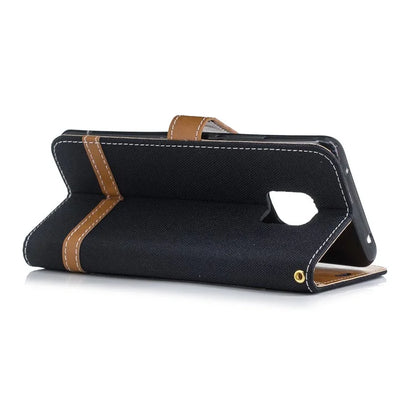 Two-tone Jean Cloth PU Leather Flip Case for Huawei Mate 20 Pro