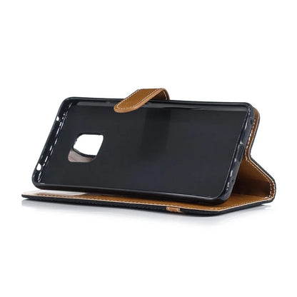 Two-tone Jean Cloth PU Leather Flip Case for Huawei Mate 20 Pro