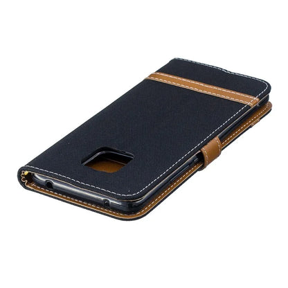 Two-tone Jean Cloth PU Leather Flip Case for Huawei Mate 20 Pro