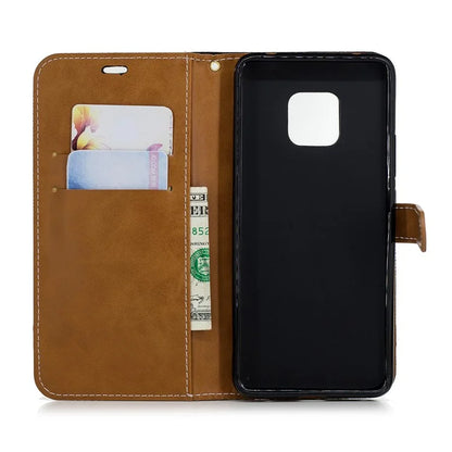 Two-tone Jean Cloth PU Leather Flip Case for Huawei Mate 20 Pro