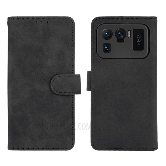 Skin-touch Feeling Leather Wallet Phone Cover with Supporting Stand for Xiaomi Mi 11 Ultra