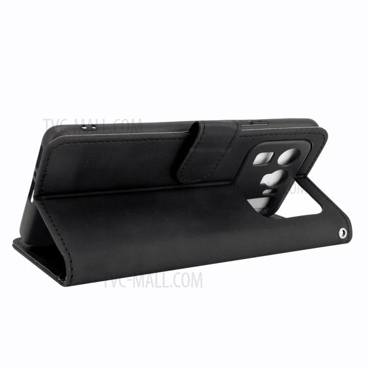 Skin-touch Feeling Leather Wallet Phone Cover with Supporting Stand for Xiaomi Mi 11 Ultra