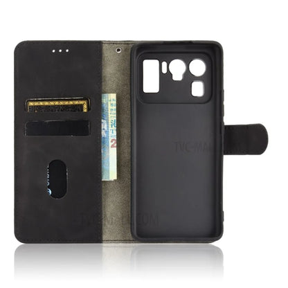 Skin-touch Feeling Leather Wallet Phone Cover with Supporting Stand for Xiaomi Mi 11 Ultra