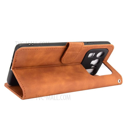 Skin-touch Feeling Leather Wallet Phone Cover with Supporting Stand for Xiaomi Mi 11 Ultra