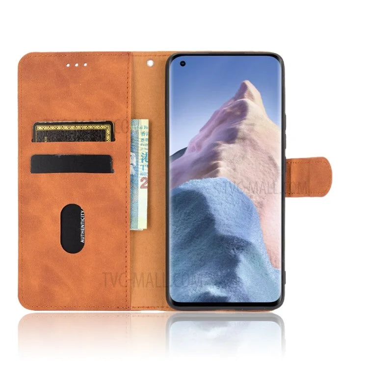 Skin-touch Feeling Leather Wallet Phone Cover with Supporting Stand for Xiaomi Mi 11 Ultra