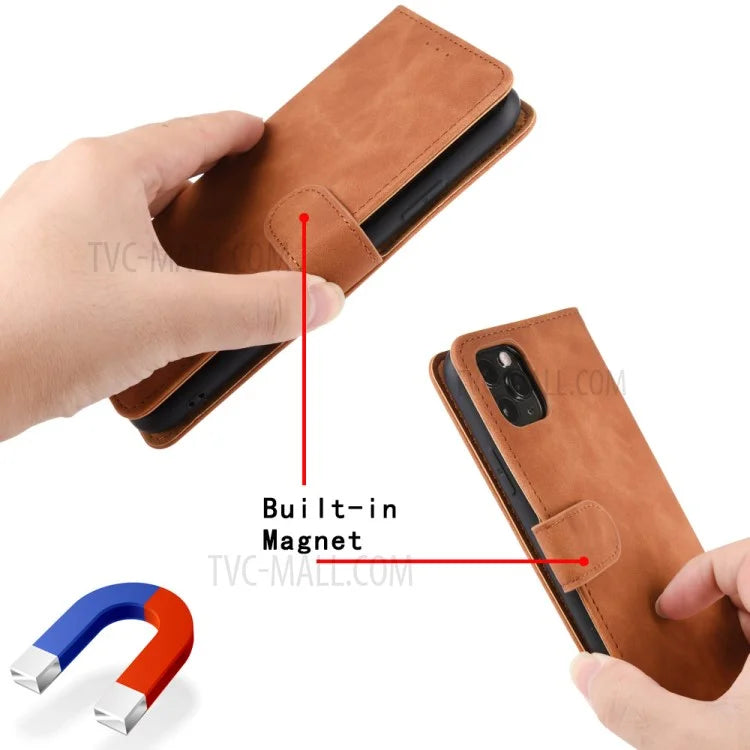Skin-touch Feeling Leather Wallet Phone Cover with Supporting Stand for Xiaomi Mi 11 Ultra