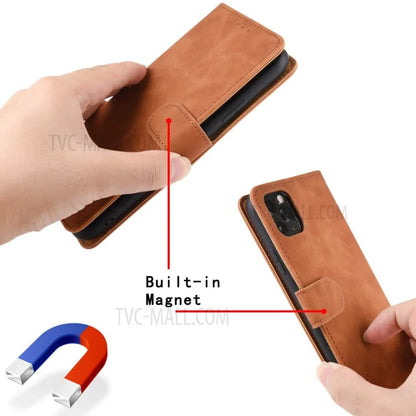 Skin-touch Feeling Leather Wallet Phone Cover with Supporting Stand for Xiaomi Mi 11 Ultra