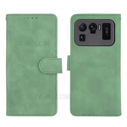 Skin-touch Feeling Leather Wallet Phone Cover with Supporting Stand for Xiaomi Mi 11 Ultra