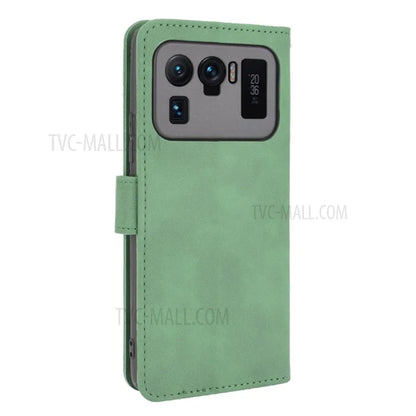 Skin-touch Feeling Leather Wallet Phone Cover with Supporting Stand for Xiaomi Mi 11 Ultra