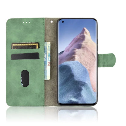Skin-touch Feeling Leather Wallet Phone Cover with Supporting Stand for Xiaomi Mi 11 Ultra