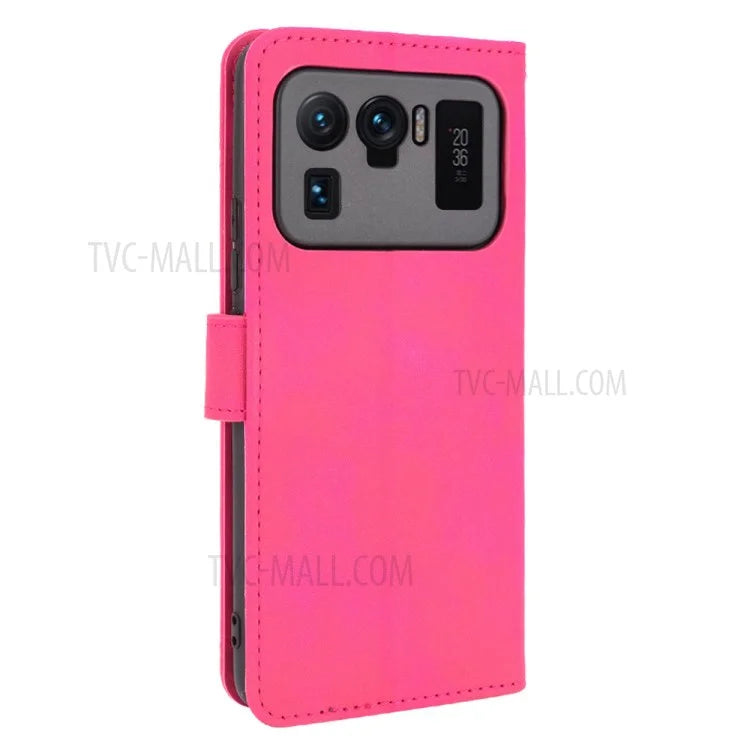Skin-touch Feeling Leather Wallet Phone Cover with Supporting Stand for Xiaomi Mi 11 Ultra