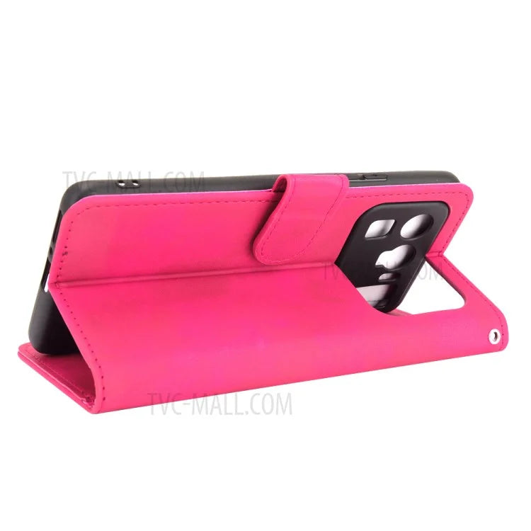 Skin-touch Feeling Leather Wallet Phone Cover with Supporting Stand for Xiaomi Mi 11 Ultra