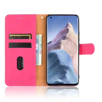 Skin-touch Feeling Leather Wallet Phone Cover with Supporting Stand for Xiaomi Mi 11 Ultra