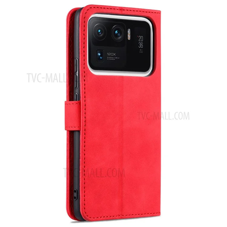 AZNS Wallet Case PU Leather Shock-Absorbent Bumper Stand Magnetic Closure Flip Folio Cover for Xiaomi Mi 11 Ultra