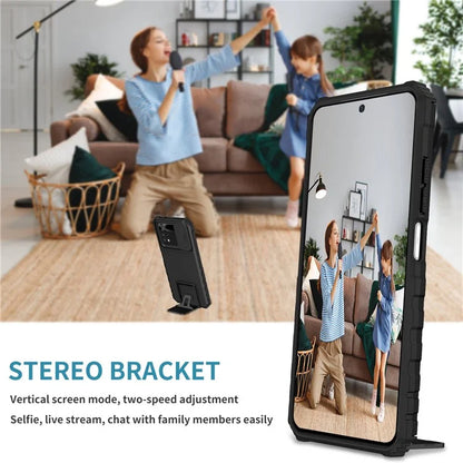 For Xiaomi Poco M4 Pro 4G Drop-proof Hands-free Kickstand Protective Phone Case PC + TPU Cover with Sliding Camera Protection