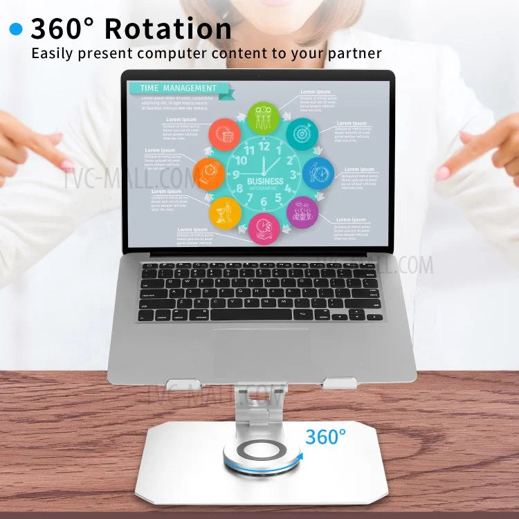 NB08 360° Rotating Desktop Notebook Stand Aluminum Alloy Folding Adjustable Heat Dissipation Laptop Riser Bracket